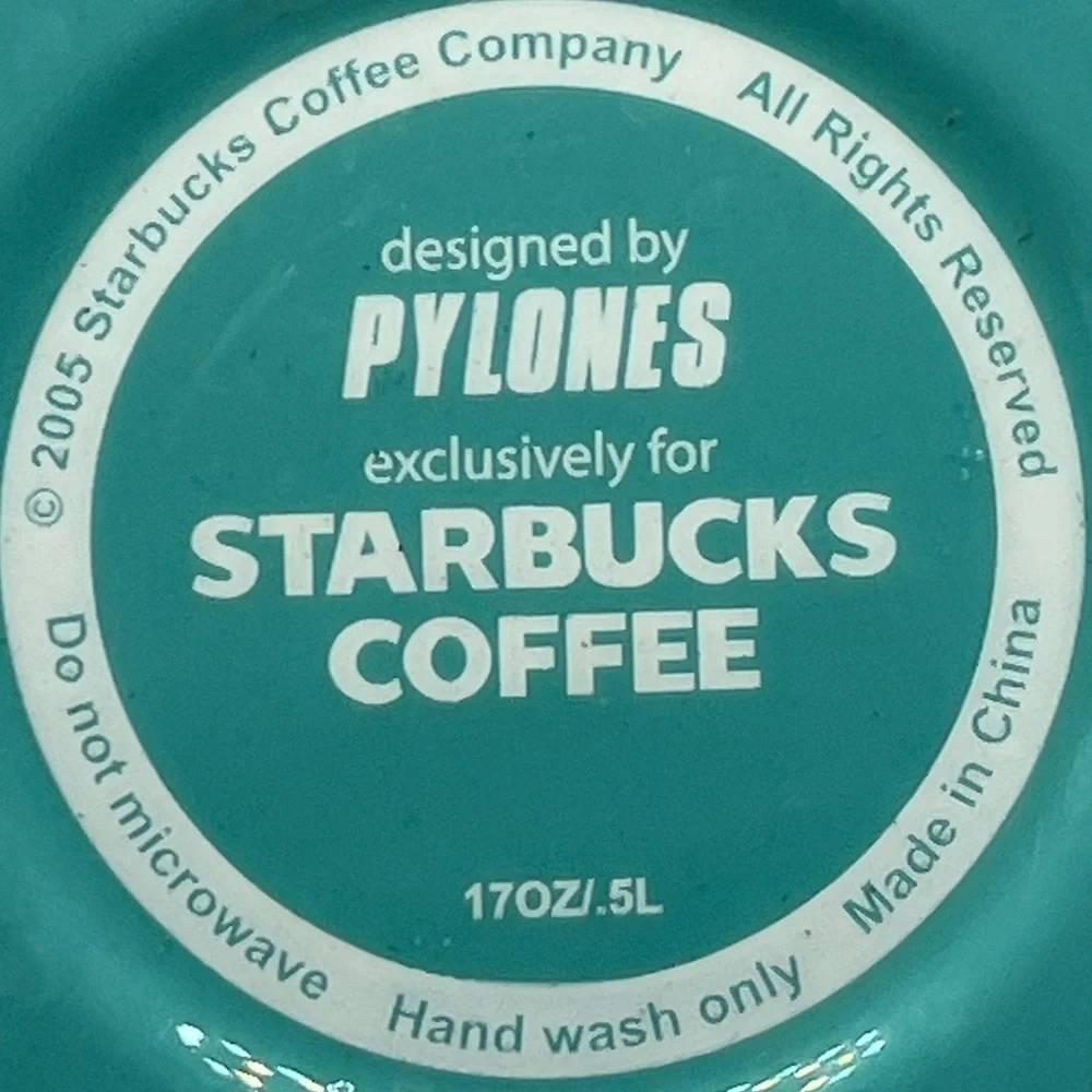 Starbucks 2005 Pylones Striped Thermos Collectible Stainless Steel Bottle 17 oz